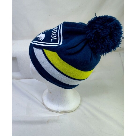 Rossignol ~ Logo Ski Hat Cap Beanie ~ Blue White Green~ Lined 22 "Inside PopPom - Picture 2 of 10